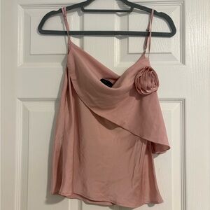 Revolve Satin Rose Detail Cami Top – Blush Pink